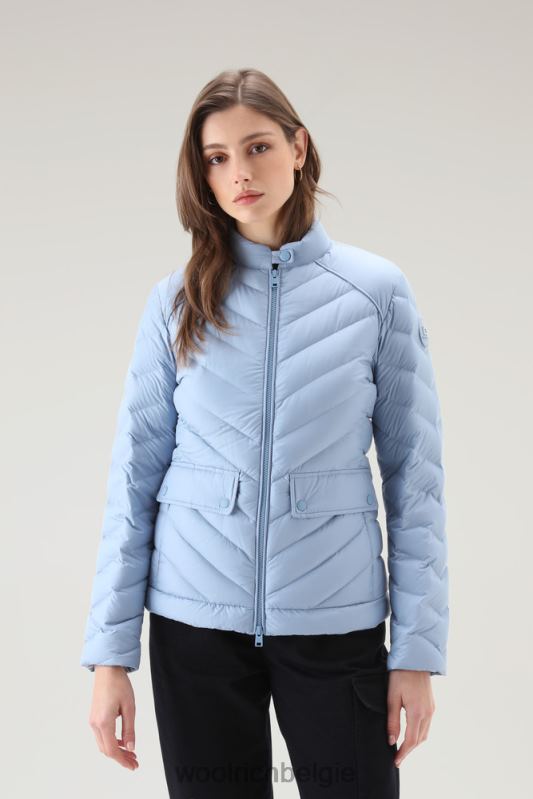 gewatteerd kort jack met chevron-quilt Woolrich vrouwen 8TTN034 bleek indigo kleding