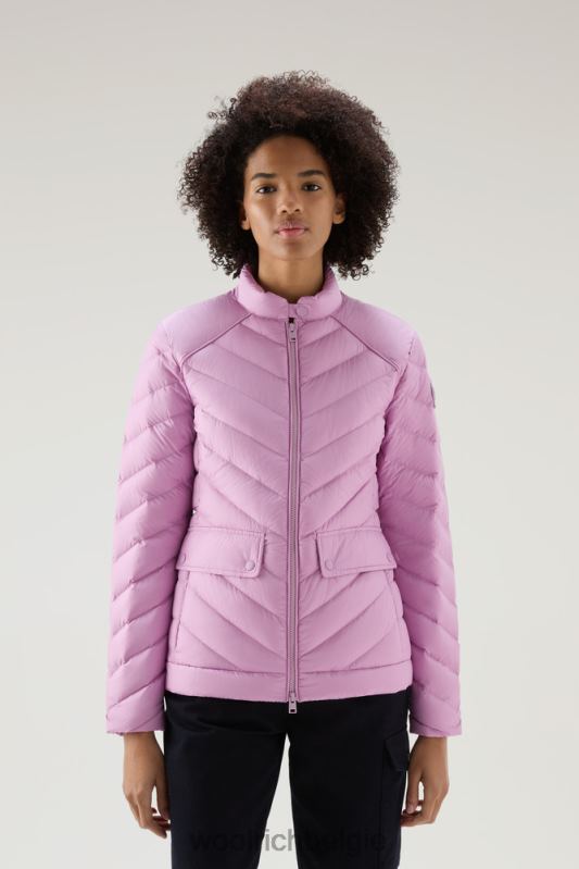 gewatteerd kort jack met chevron-quilt Woolrich vrouwen 8TTN063 rokerige roos kleding