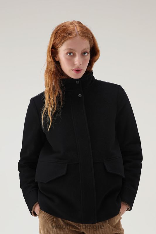 kuna-jasje van een mix van wol en kasjmier Woolrich vrouwen 8TTN0243 zwart kleding