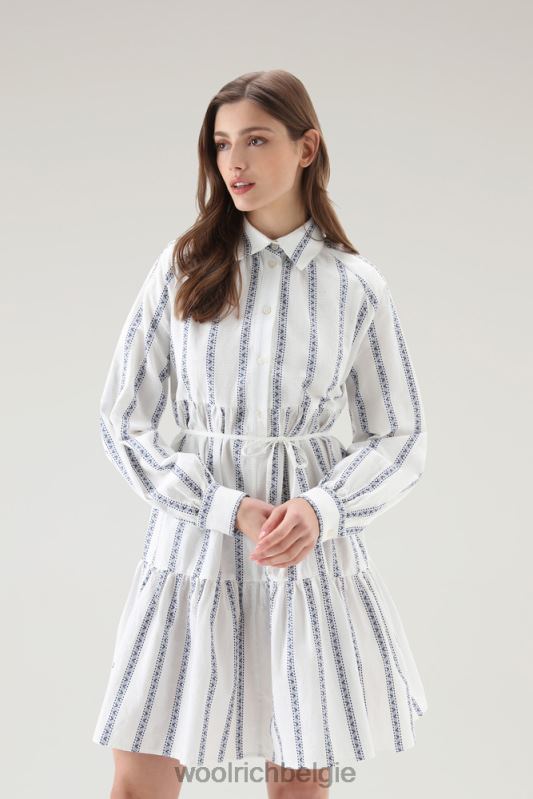 Shirtjurk met ruches van puur katoen Woolrich vrouwen 8TTN0166 melkachtige crème kleding