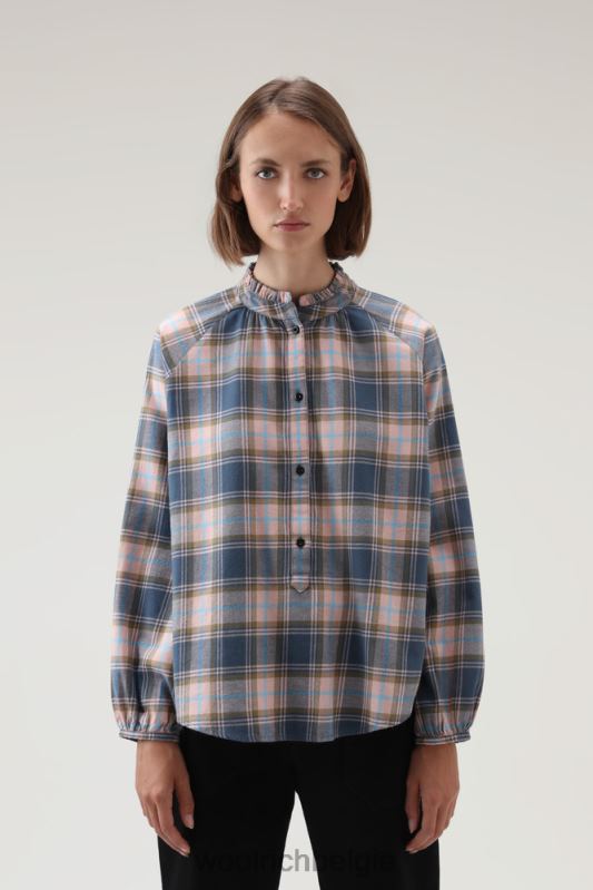 lichte flanellen geruite blouse Woolrich vrouwen 8TTN0233 roze blauwe ruit kleding