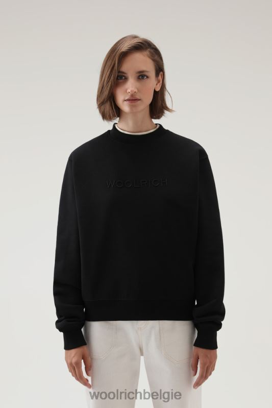 fleece-sweatshirt met geborduurd logo Woolrich vrouwen 8TTN0257 zwart kleding