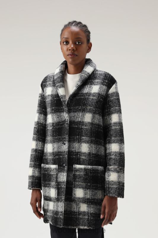 jas van adellijke ruit van een wolmix Woolrich vrouwen 8TTN0222 zwarte ruit kleding