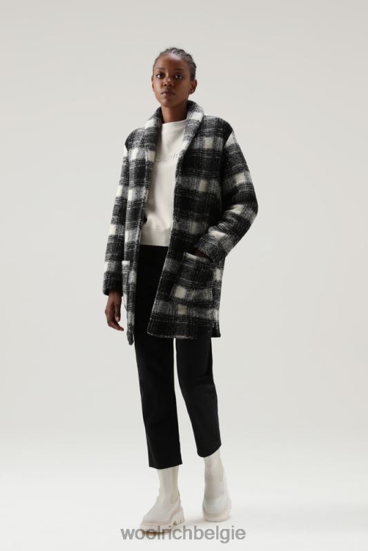 jas van adellijke ruit van een wolmix Woolrich vrouwen 8TTN0222 zwarte ruit kleding