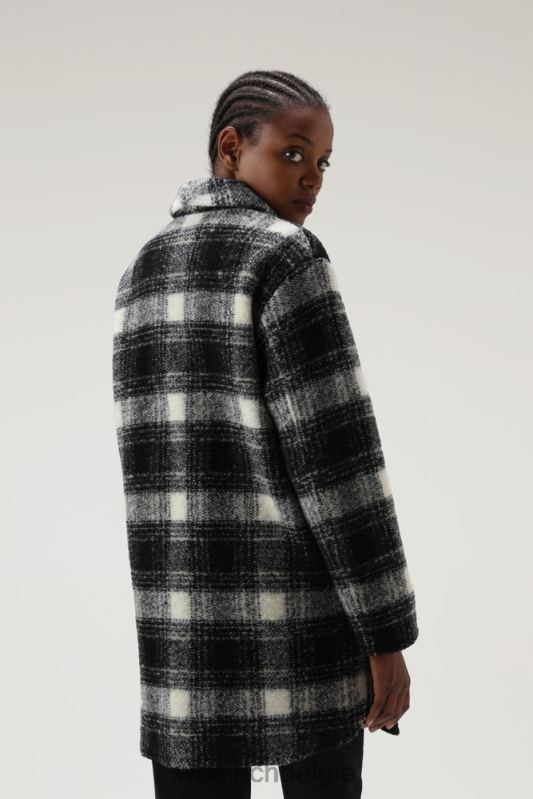 jas van adellijke ruit van een wolmix Woolrich vrouwen 8TTN0222 zwarte ruit kleding