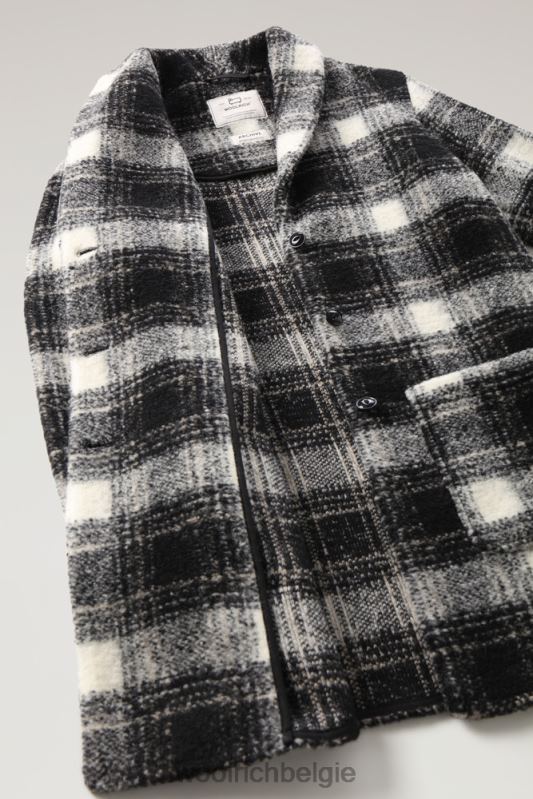 jas van adellijke ruit van een wolmix Woolrich vrouwen 8TTN0222 zwarte ruit kleding