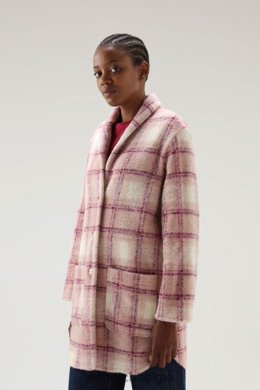 jas van adellijke ruit van een wolmix Woolrich vrouwen 8TTN0262 rozijnen cheque kleding