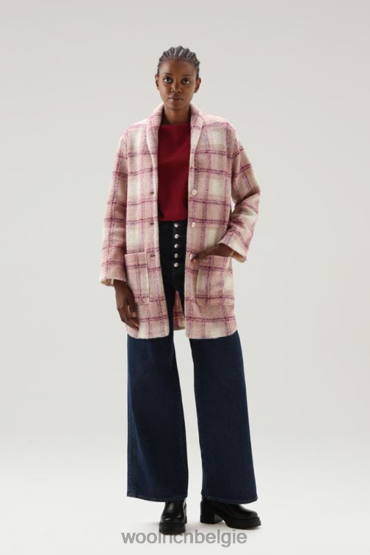 jas van adellijke ruit van een wolmix Woolrich vrouwen 8TTN0262 rozijnen cheque kleding