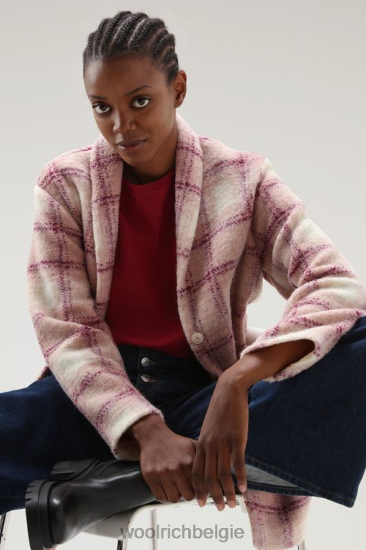 jas van adellijke ruit van een wolmix Woolrich vrouwen 8TTN0262 rozijnen cheque kleding