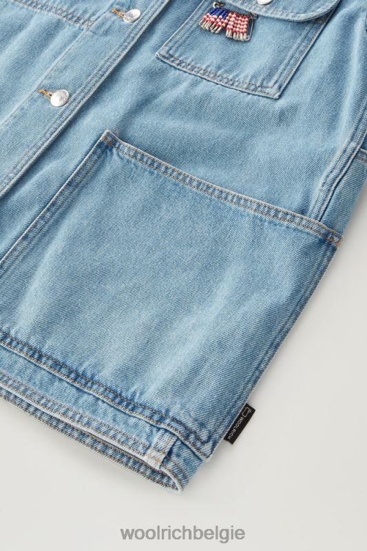 jasje van stoned gewassen denim van puur katoen Woolrich vrouwen 8TTN031 steen gewassen kleding