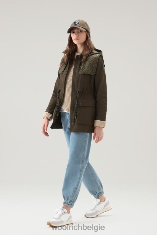 joggerjeans van puur katoen Woolrich vrouwen 8TTN055 steen gewassen kleding