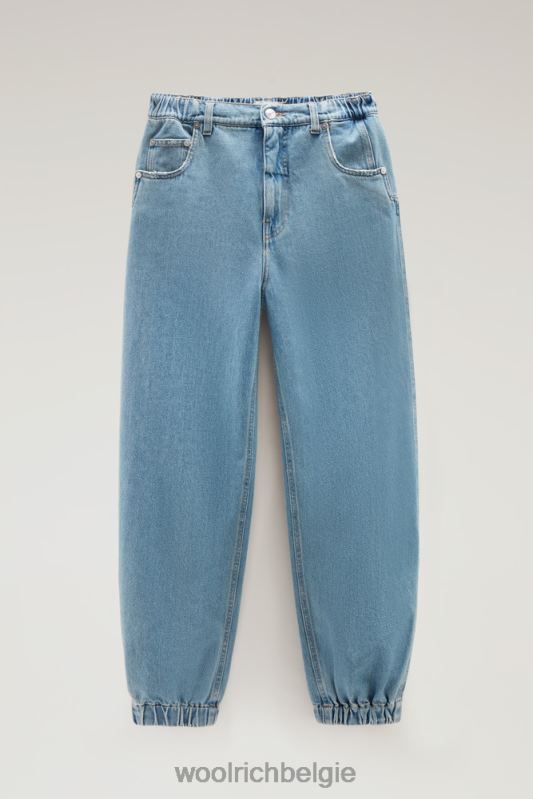 joggerjeans van puur katoen Woolrich vrouwen 8TTN055 steen gewassen kleding