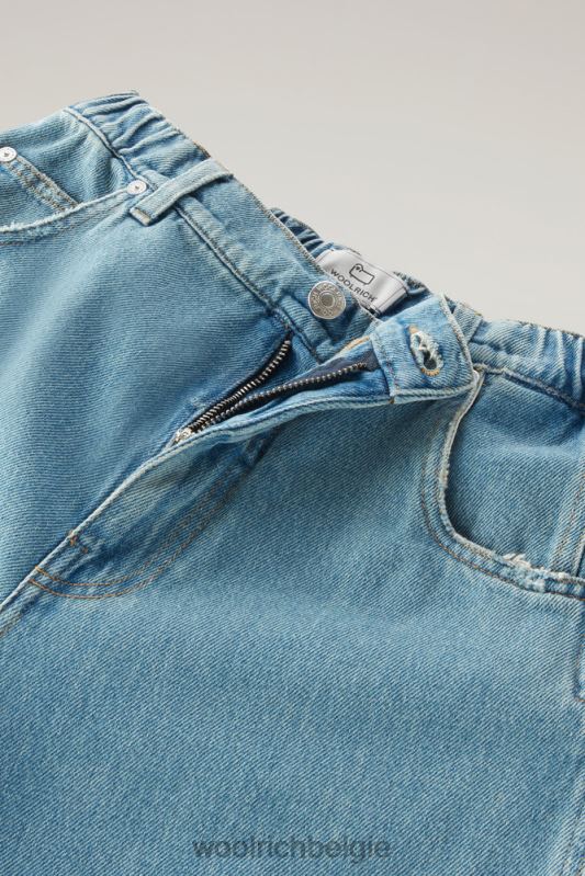joggerjeans van puur katoen Woolrich vrouwen 8TTN055 steen gewassen kleding