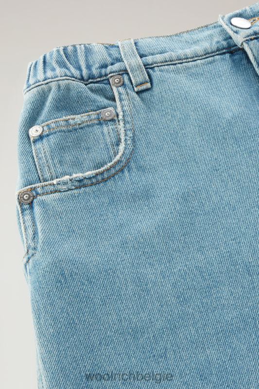 joggerjeans van puur katoen Woolrich vrouwen 8TTN055 steen gewassen kleding