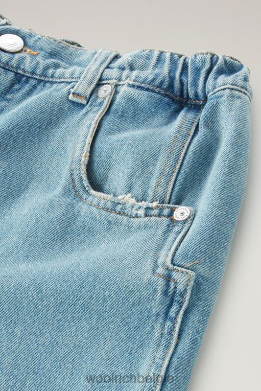 joggerjeans van puur katoen Woolrich vrouwen 8TTN055 steen gewassen kleding
