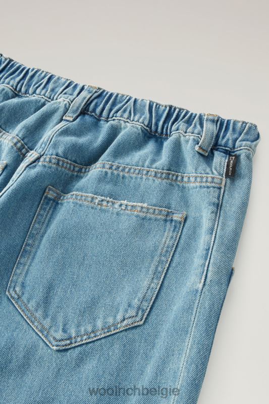 joggerjeans van puur katoen Woolrich vrouwen 8TTN055 steen gewassen kleding