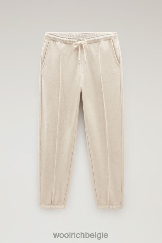 joggingbroek van een katoen-linnenfleecemix Woolrich Heren 8TTN0570 strandzand kleding