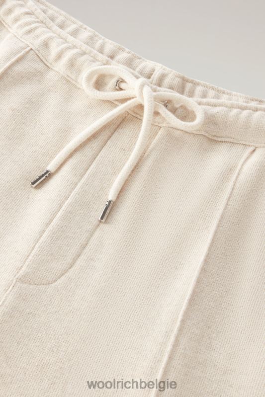joggingbroek van een katoen-linnenfleecemix Woolrich Heren 8TTN0570 strandzand kleding
