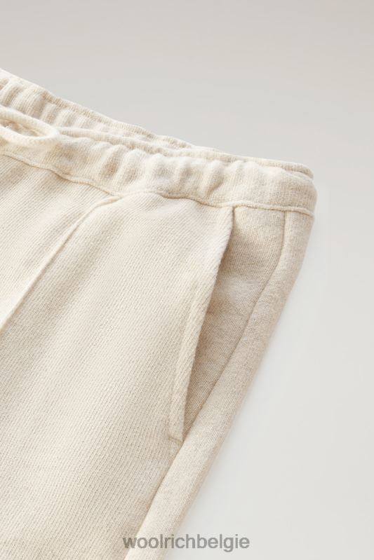 joggingbroek van een katoen-linnenfleecemix Woolrich Heren 8TTN0570 strandzand kleding