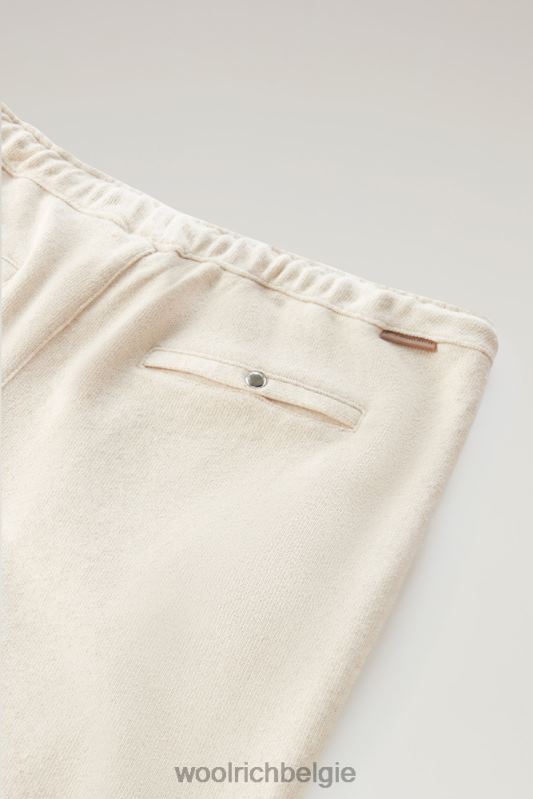 joggingbroek van een katoen-linnenfleecemix Woolrich Heren 8TTN0570 strandzand kleding