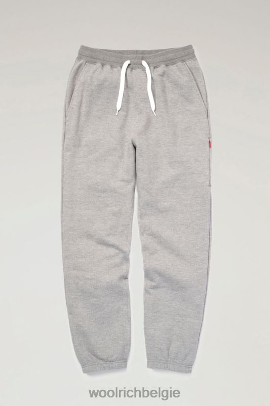 joggingbroek van katoenfleece en cordura nylonmix Woolrich Heren 8TTN0534 bovenkant grijs kleding