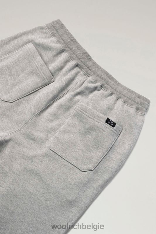 joggingbroek van katoenfleece en cordura nylonmix Woolrich Heren 8TTN0534 bovenkant grijs kleding