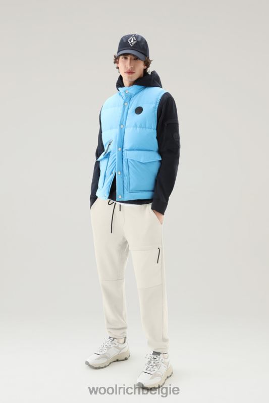 joggingbroek van katoenfleece en taslan nylon Woolrich Heren 8TTN0484 melkachtige crème kleding