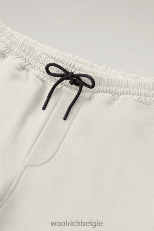 joggingbroek van katoenfleece en taslan nylon Woolrich Heren 8TTN0484 melkachtige crème kleding