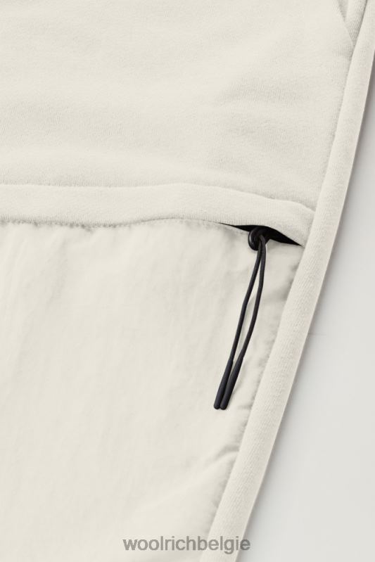 joggingbroek van katoenfleece en taslan nylon Woolrich Heren 8TTN0484 melkachtige crème kleding