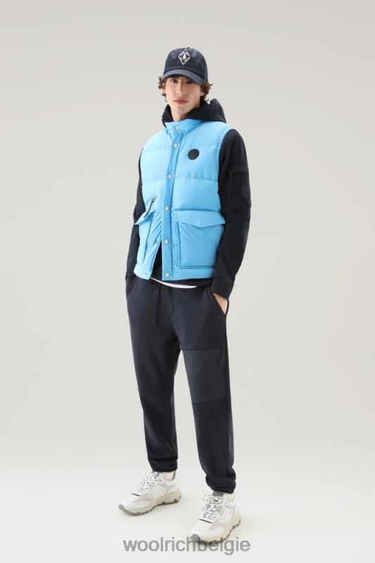 joggingbroek van katoenfleece en taslan nylon Woolrich Heren 8TTN0591 Melton blauw kleding