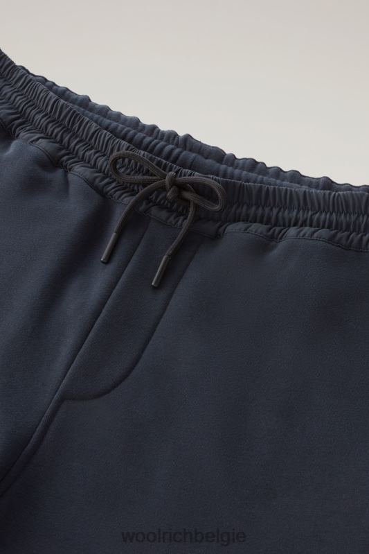 joggingbroek van katoenfleece en taslan nylon Woolrich Heren 8TTN0591 Melton blauw kleding