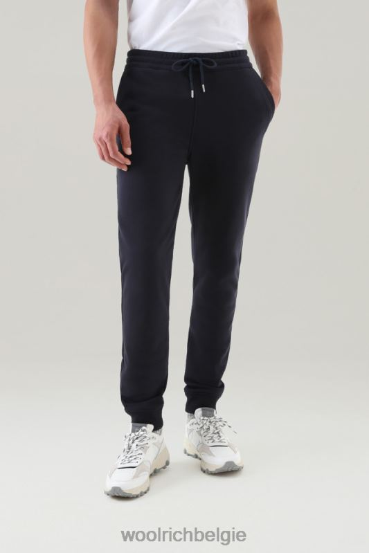 joggingbroek van licht katoenfleece Woolrich Heren 8TTN0401 Melton blauw kleding
