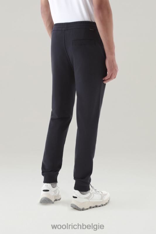 joggingbroek van licht katoenfleece Woolrich Heren 8TTN0401 Melton blauw kleding