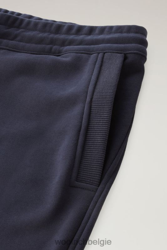 joggingbroek van licht katoenfleece Woolrich Heren 8TTN0401 Melton blauw kleding