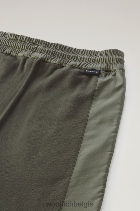 joggingbroek van puur katoen en ripstop nylon Woolrich vrouwen 8TTN042 donkergroen kleding