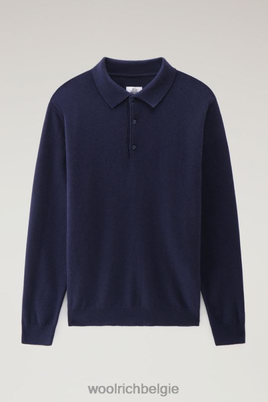 kasjmier luxe lange trui Woolrich Heren 8TTN0711 Melton blauw kleding