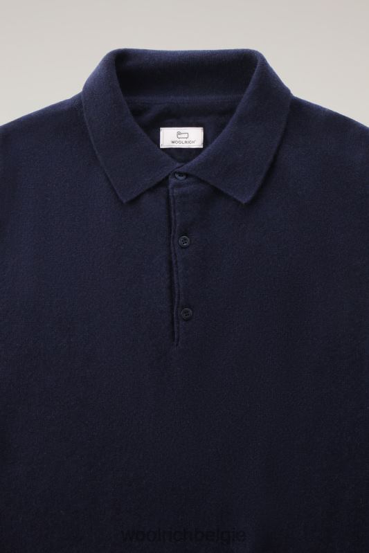 kasjmier luxe lange trui Woolrich Heren 8TTN0711 Melton blauw kleding