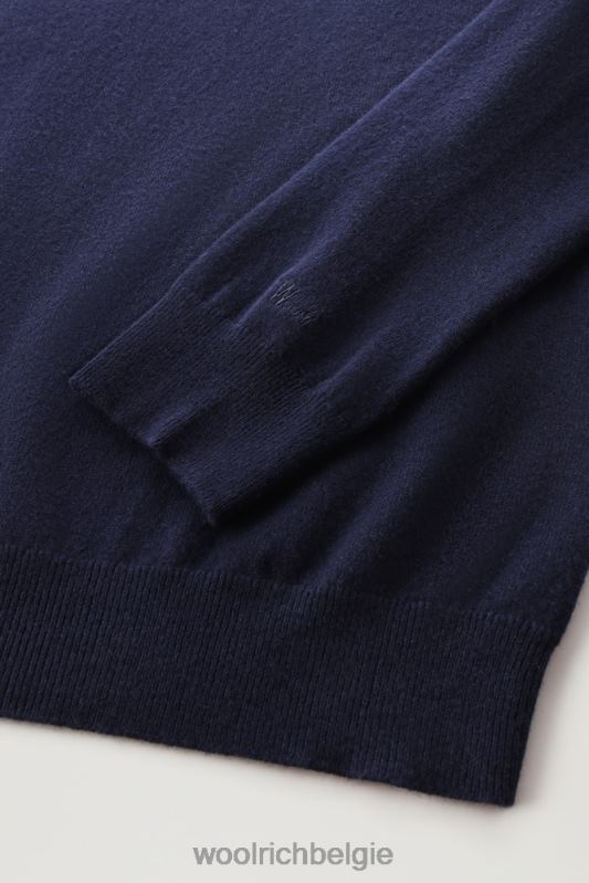 kasjmier luxe lange trui Woolrich Heren 8TTN0711 Melton blauw kleding
