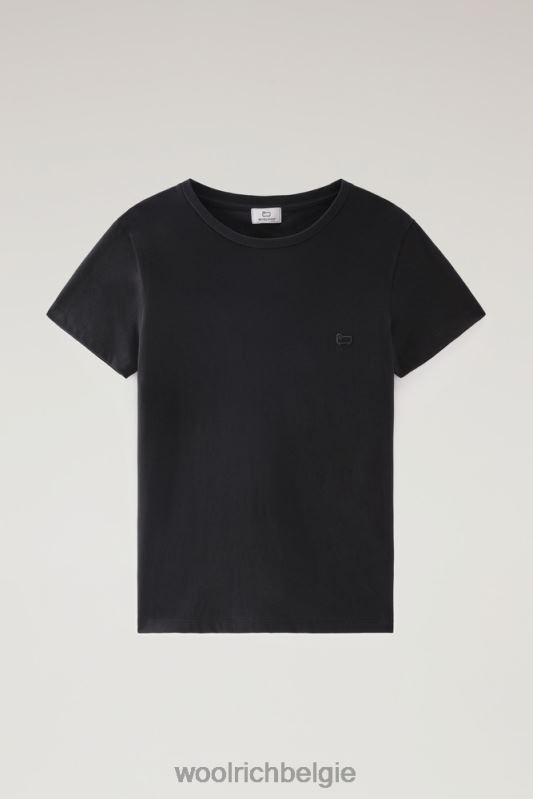 katoenen logo-T-shirt Woolrich vrouwen 8TTN0225 zwart kleding