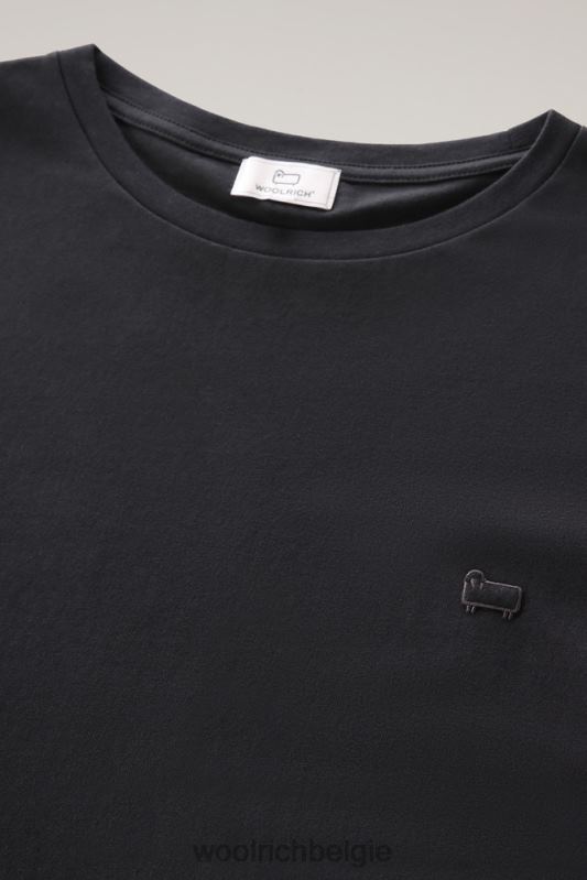 katoenen logo-T-shirt Woolrich vrouwen 8TTN0225 zwart kleding