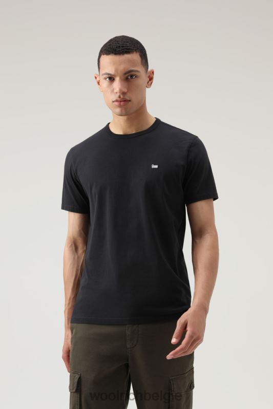 katoenen schapen t-shirt Woolrich Heren 8TTN0721 zwart kleding