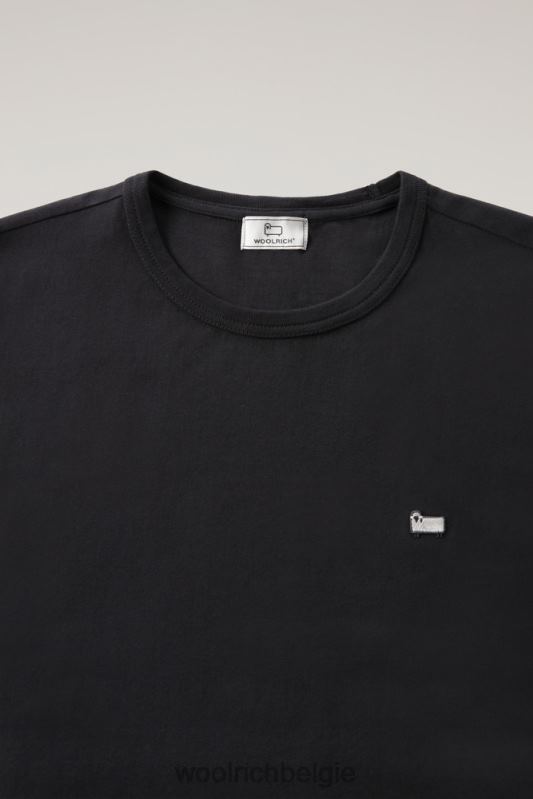 katoenen schapen t-shirt Woolrich Heren 8TTN0721 zwart kleding