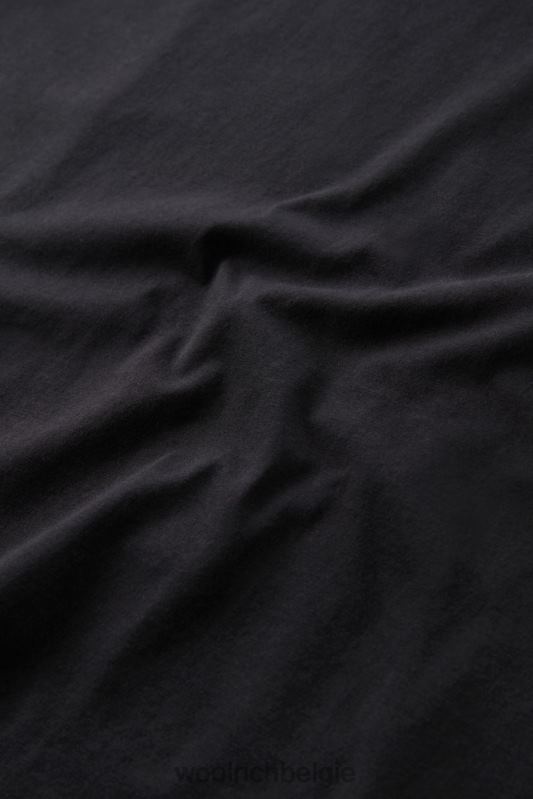 katoenen schapen t-shirt Woolrich Heren 8TTN0721 zwart kleding