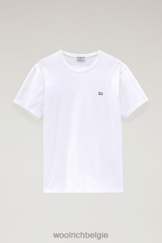 katoenen schapen t-shirt Woolrich Heren 8TTN0729 Helder wit kleding