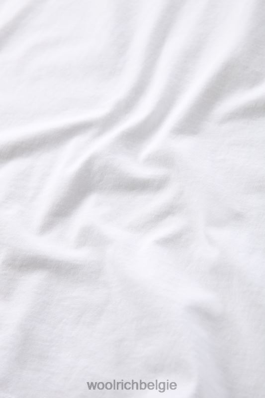 katoenen schapen t-shirt Woolrich Heren 8TTN0729 Helder wit kleding
