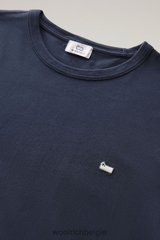 katoenen schapen t-shirt Woolrich Heren 8TTN0739 Melton blauw kleding
