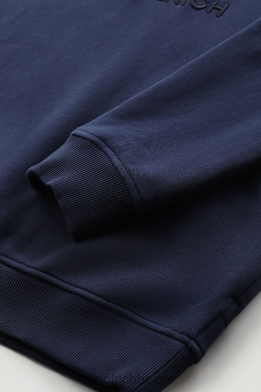 klassieke fleece ronde hals met geborduurd logo Woolrich Heren 8TTN0688 donkerblauw kleding