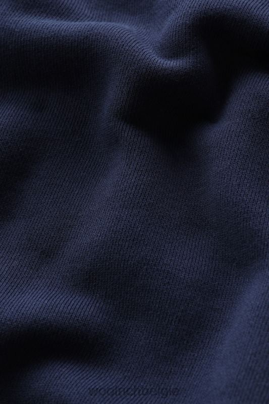 klassieke fleece ronde hals met geborduurd logo Woolrich Heren 8TTN0688 donkerblauw kleding