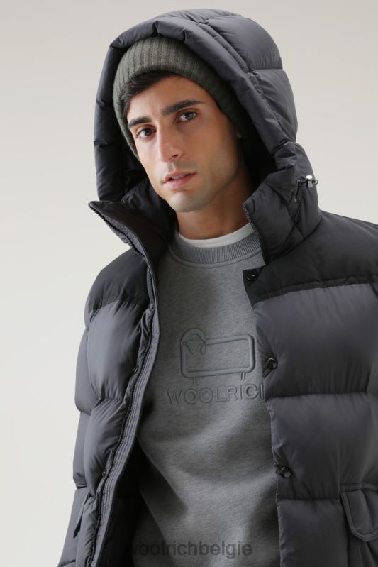 klassieke fleece ronde hals met geborduurd logo Woolrich Heren 8TTN0710 middengrijs gemêleerd kleding