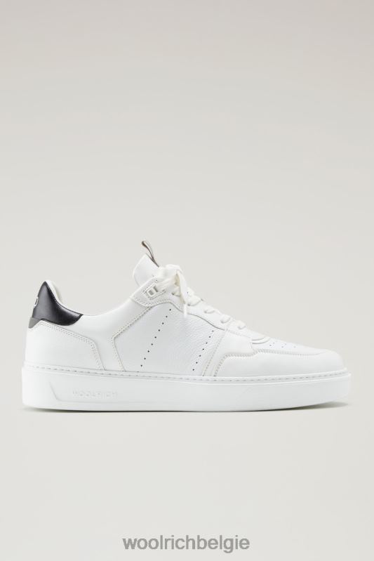 klassieke mandsneakers van zacht leer Woolrich Heren 8TTN0631 wit Zwart schoenen